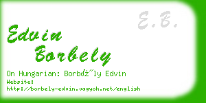 edvin borbely business card